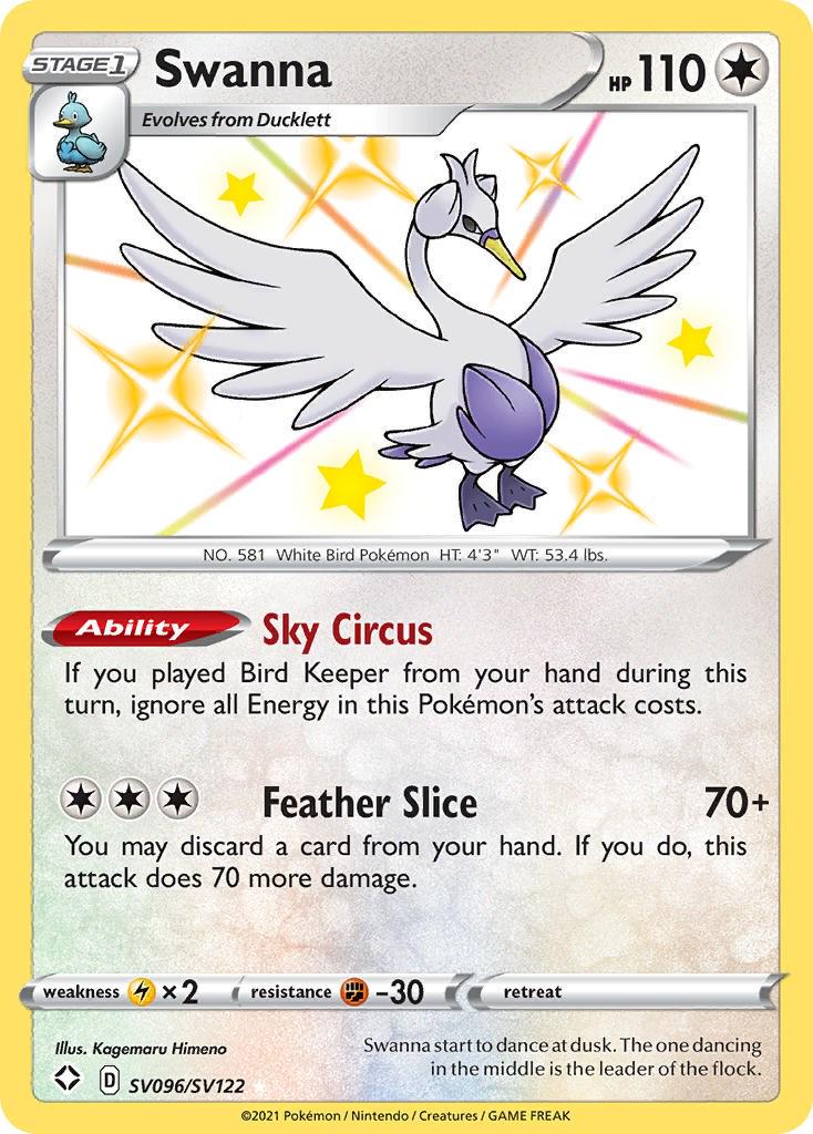 Shining Fates Swanna Pokémon card